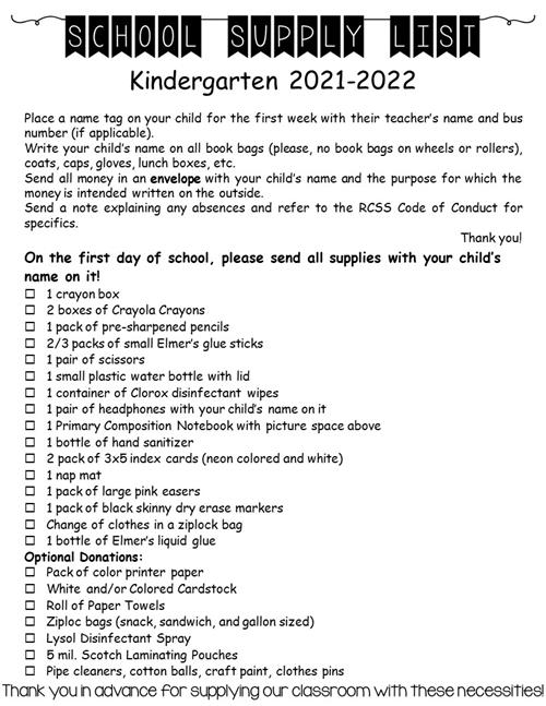 Supply List